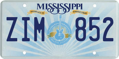 MS license plate ZIM852