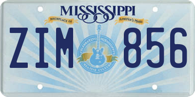MS license plate ZIM856