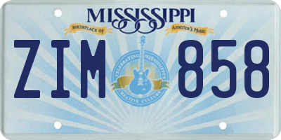 MS license plate ZIM858
