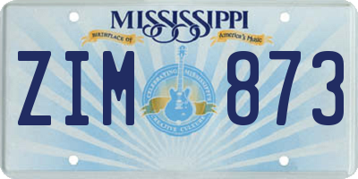 MS license plate ZIM873