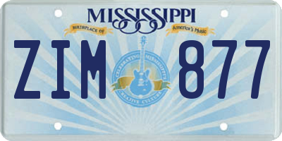 MS license plate ZIM877