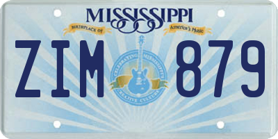 MS license plate ZIM879