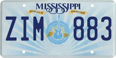 MS license plate ZIM883
