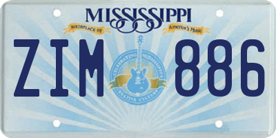 MS license plate ZIM886