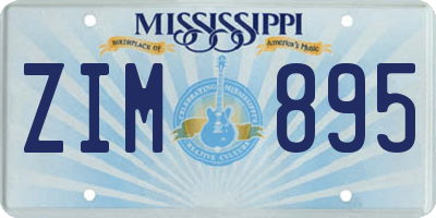MS license plate ZIM895