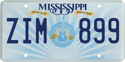 MS license plate ZIM899