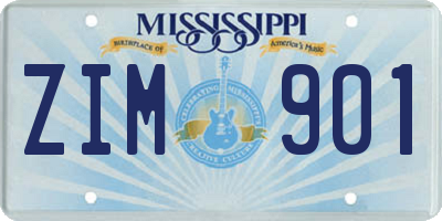 MS license plate ZIM901