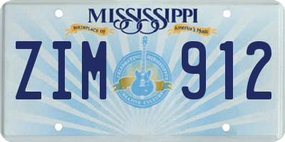 MS license plate ZIM912
