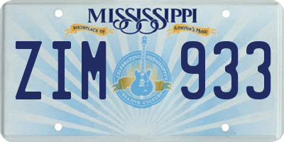 MS license plate ZIM933