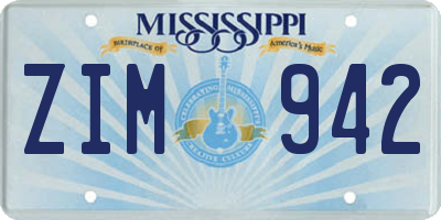 MS license plate ZIM942