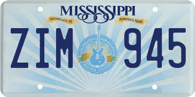 MS license plate ZIM945