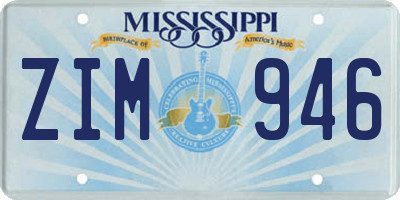MS license plate ZIM946