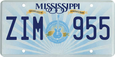 MS license plate ZIM955