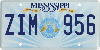 MS license plate ZIM956