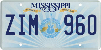 MS license plate ZIM960
