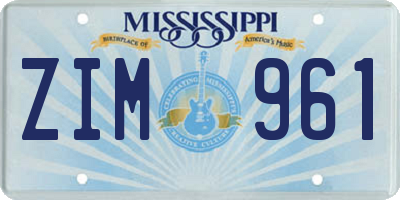 MS license plate ZIM961