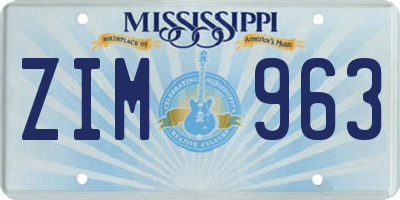 MS license plate ZIM963