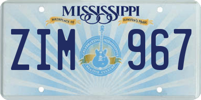MS license plate ZIM967