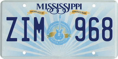 MS license plate ZIM968