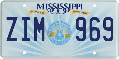 MS license plate ZIM969