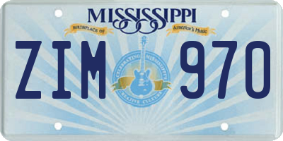 MS license plate ZIM970