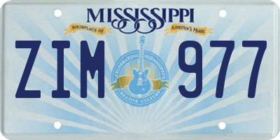 MS license plate ZIM977