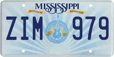 MS license plate ZIM979