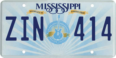 MS license plate ZIN414