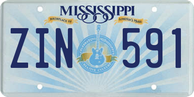 MS license plate ZIN591
