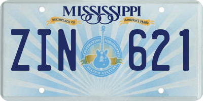 MS license plate ZIN621