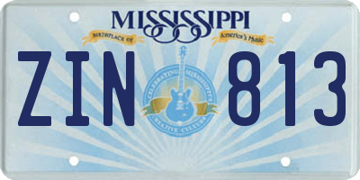 MS license plate ZIN813