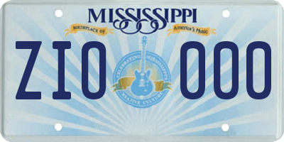 MS license plate ZIO000