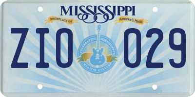 MS license plate ZIO029