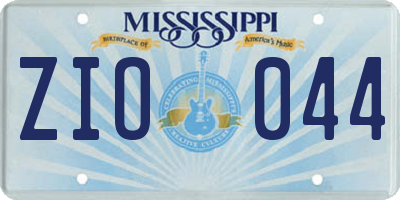 MS license plate ZIO044