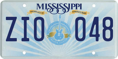 MS license plate ZIO048