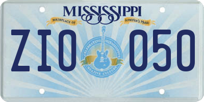 MS license plate ZIO050