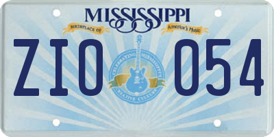 MS license plate ZIO054