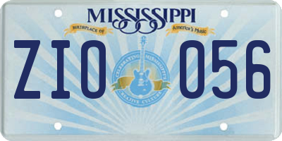 MS license plate ZIO056