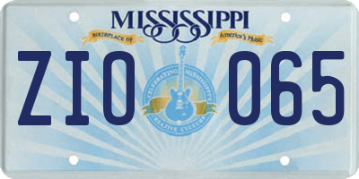 MS license plate ZIO065
