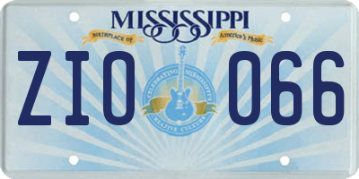 MS license plate ZIO066