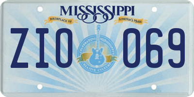 MS license plate ZIO069