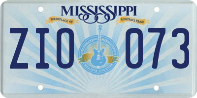 MS license plate ZIO073