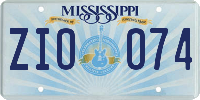 MS license plate ZIO074