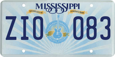 MS license plate ZIO083