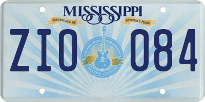MS license plate ZIO084