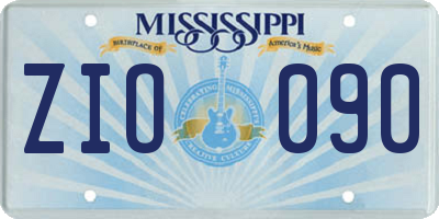 MS license plate ZIO090