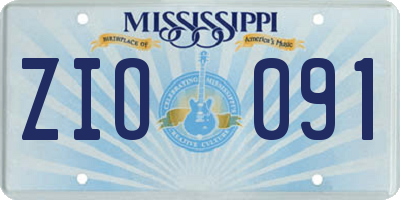 MS license plate ZIO091