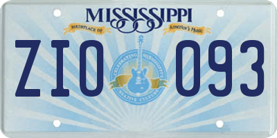 MS license plate ZIO093
