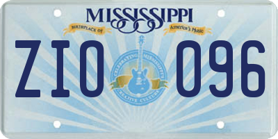 MS license plate ZIO096
