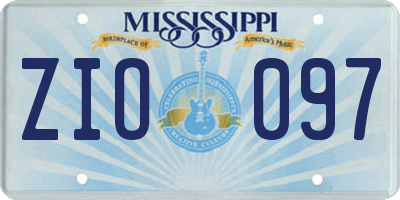 MS license plate ZIO097